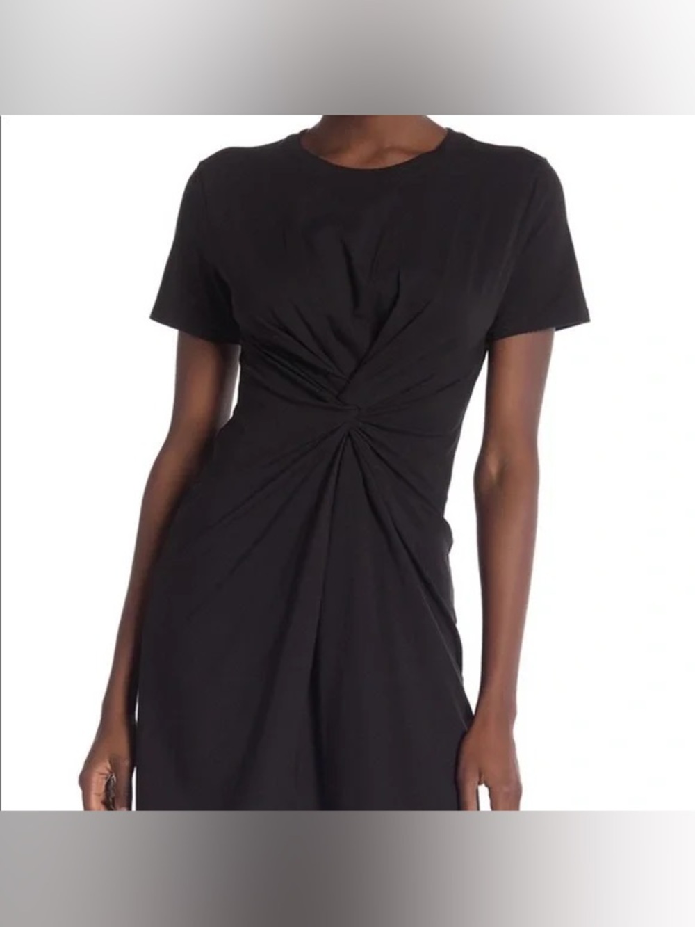 Theory Black Twist-Front Mini Dress